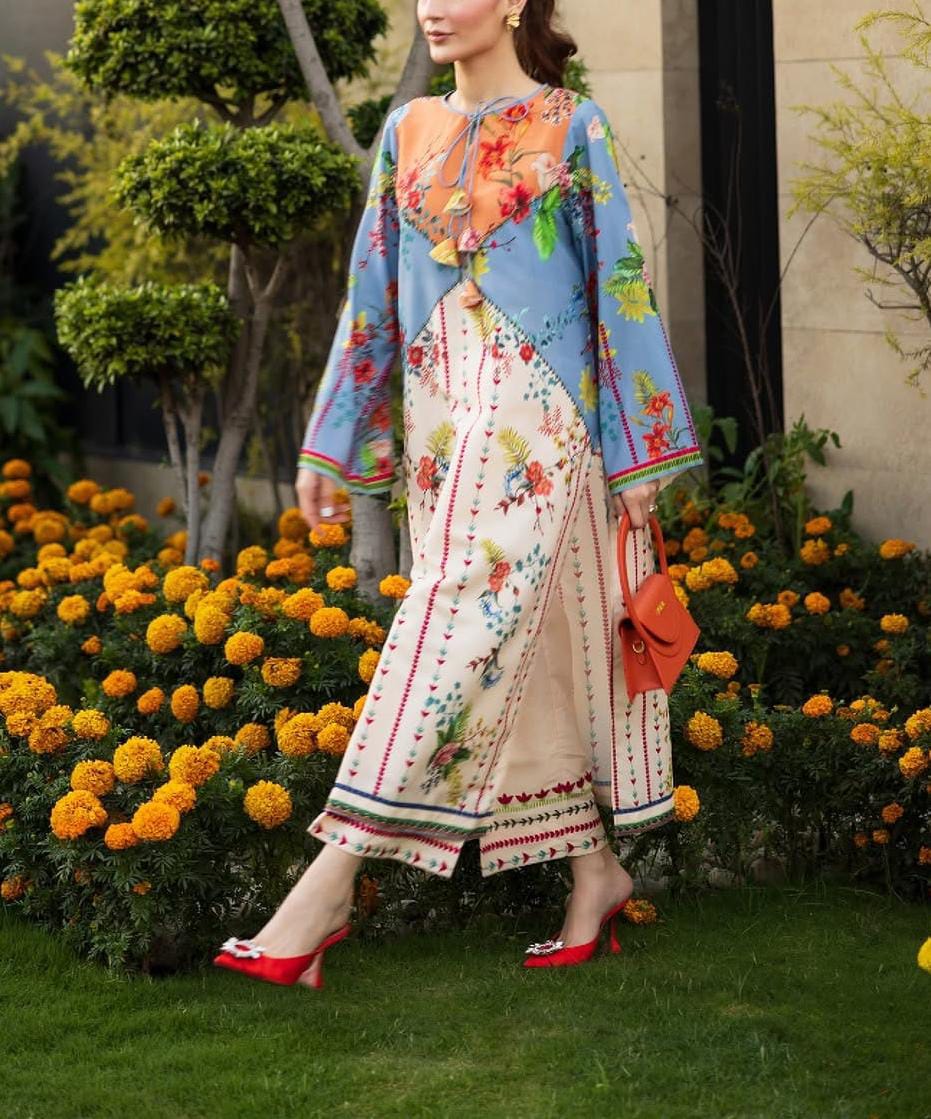 Stitched 2 Piece Printed Shirt & Printed Trouser - Design 05